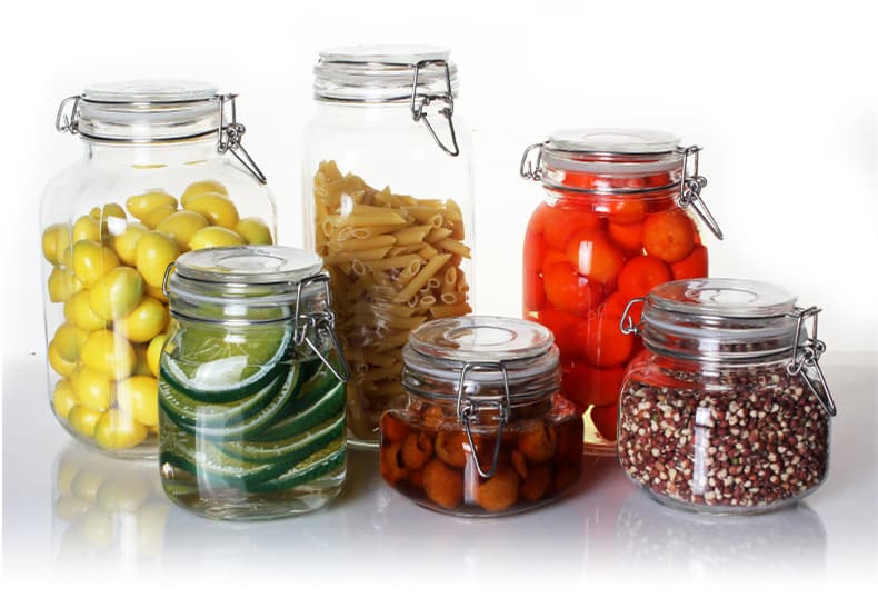 Clip lid glass storage jar